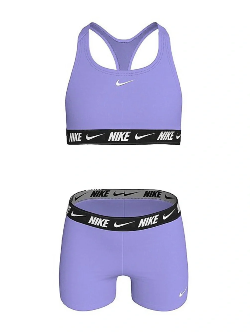 Nike Lavender Racerback Sports Bra & High-Waist Shorts Set